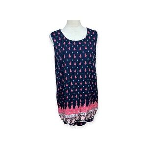 NorthStyle blue print Tunic top Size XL